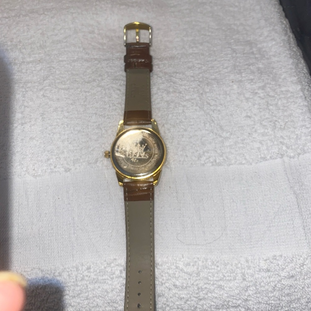 Olevs Gold Dial Watch with Brown Leather Band - Picture 5 of 5